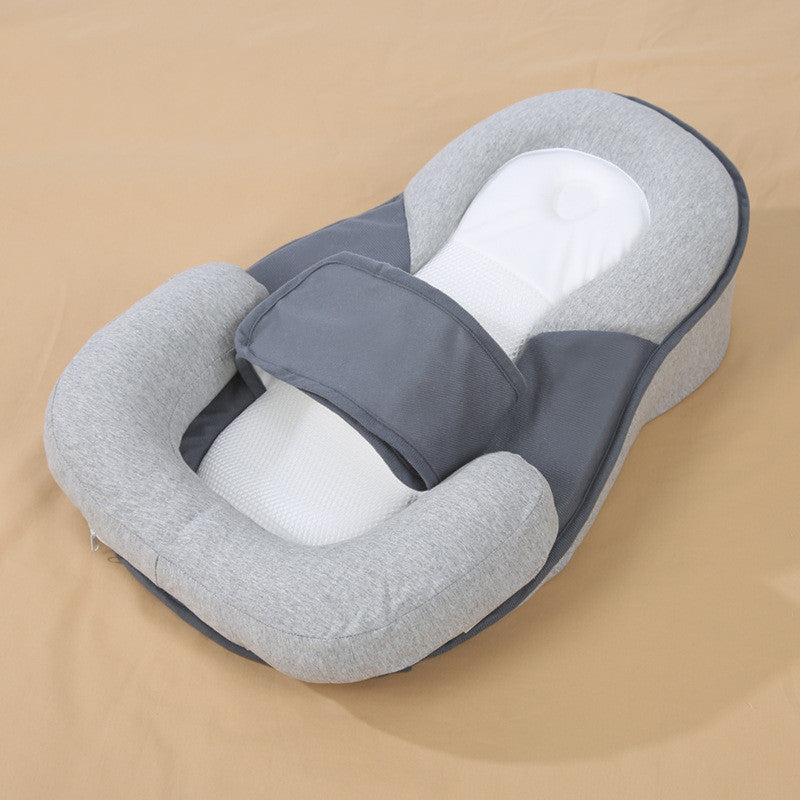 BabyNest | Ergonomisch katoenen babykussen – Verhoogd steunkussen, ademend, tegen plat hoofdje
