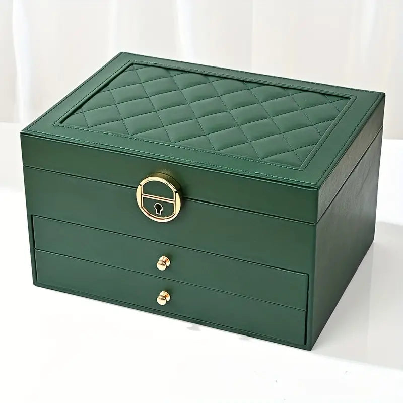 EleganceBox | Sieradendoos van leer met meerdere lagen - Elegante opslag & organisator voor ringen, kettingen, oorbellen