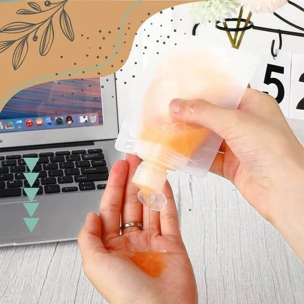 PackiPods | 10-delige lekvrije vloeistofzakjes voor op reis - herbruikbaar, draagbaar