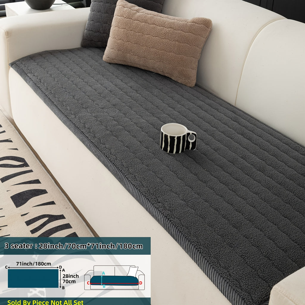 SnugWrap | Slipvaste Sofa Overtrek van Dik Pluche - Machinewasbaar, Huisdiervriendelijke Bankbeschermer voor de Woonkamer