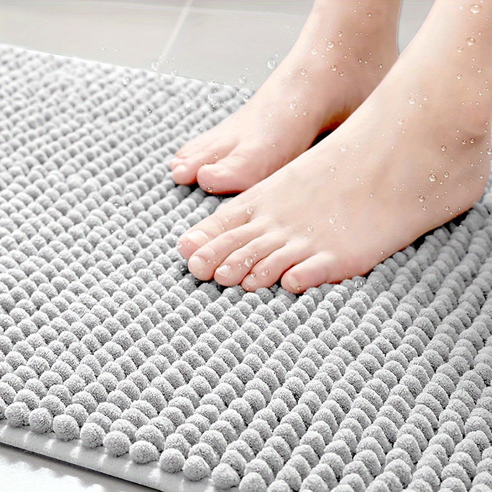 SafeCorner | L-vormige antislip pluche douchemat voor in de hoek – Absorberend badkamerkleed