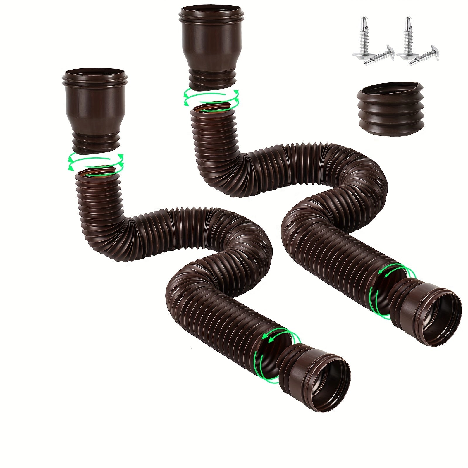 DrainStretch | Ronde regenpijpverlenging – Telescopische PE-regenwaterafvoerpijp, flexibele gootverbinding