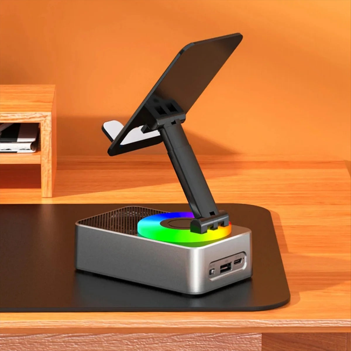 PowerPod | 3-in-1 Telefoonhouder met Bluetooth Speaker & Powerbank – Bureaustandaard