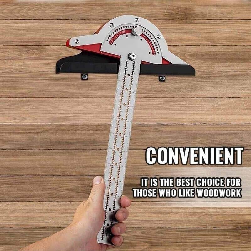 AngleX | Roestvrijstalen hoekmeter voor houtbewerking – Precisie-meetinstrument voor timmerwerk