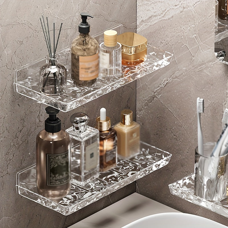 LuxeNook | Wand gemonteerde badkamer wastafel plank met holle drainage, Plastic opslag voor badkamer organisatie