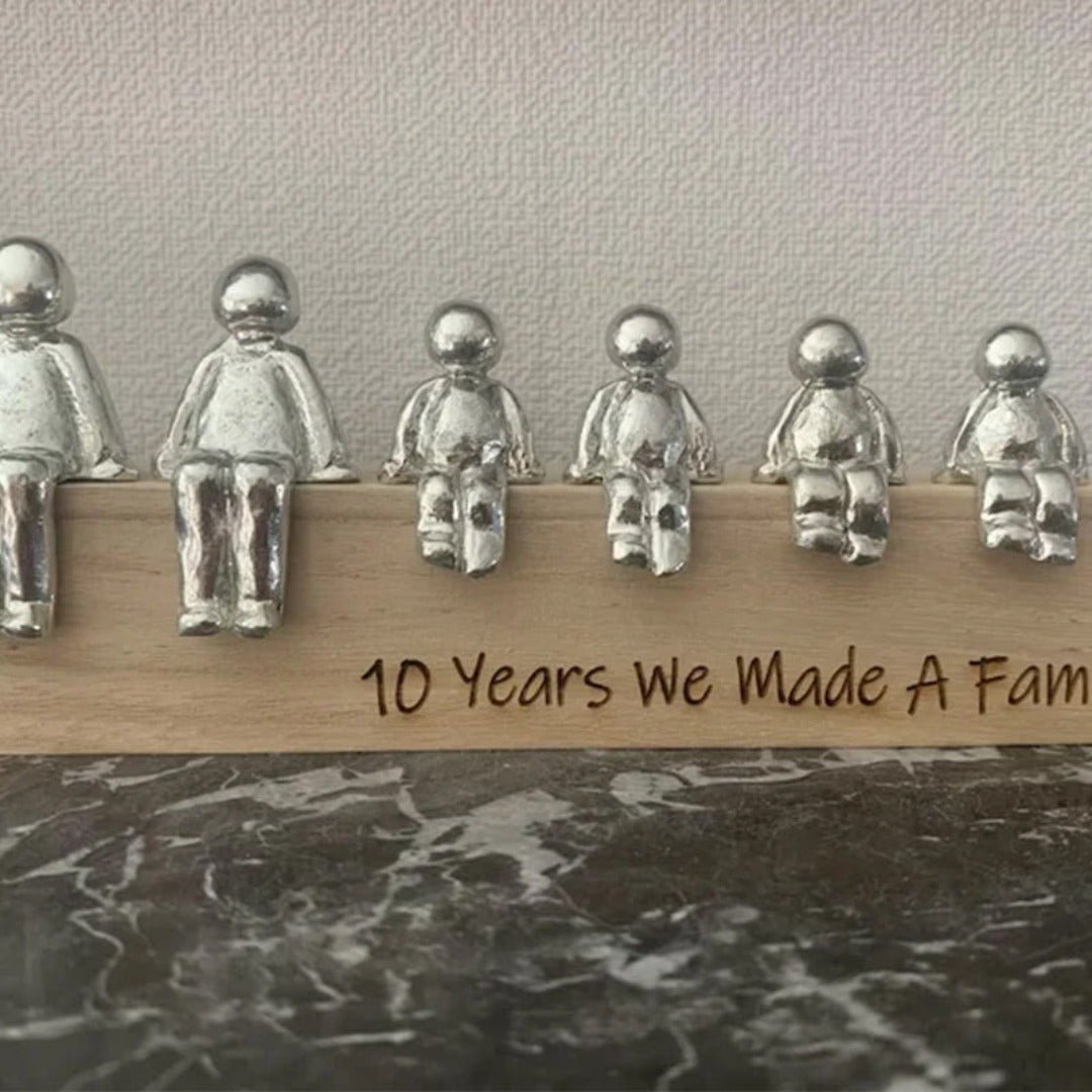 TimelessTies | Beeldhouwwerk van de Eeuwige Familieband - Elegante Woondecoratie voor Familierelaties