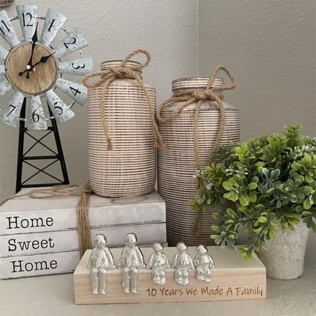 TimelessTies | Beeldhouwwerk van de Eeuwige Familieband - Elegante Woondecoratie voor Familierelaties