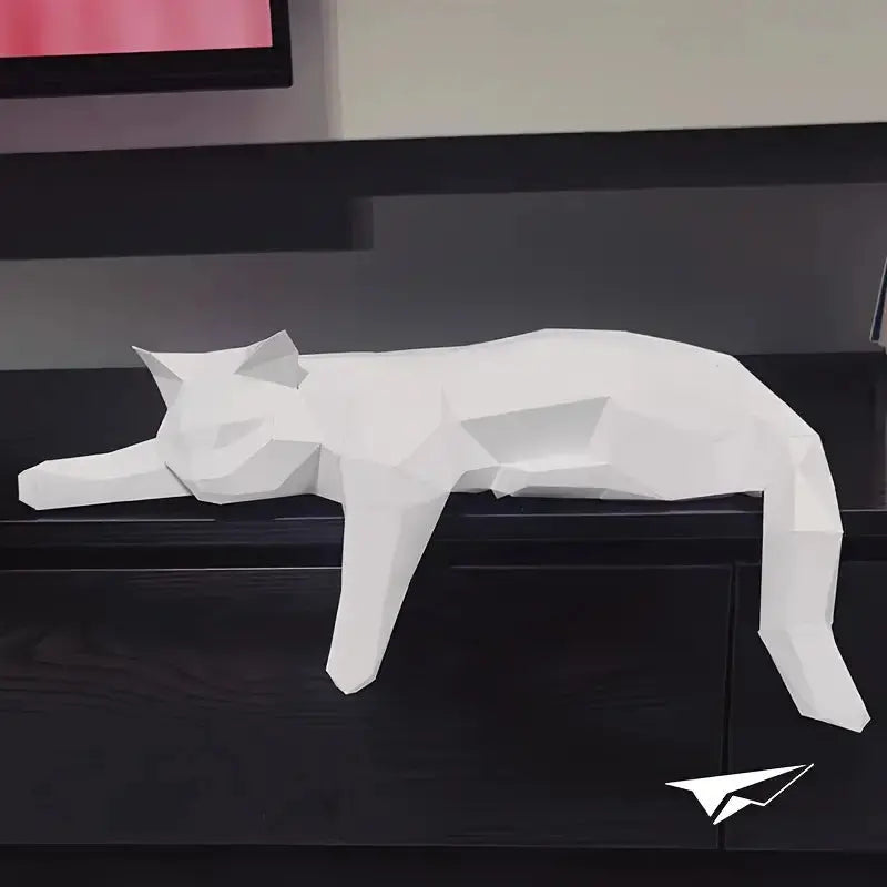 Pawstract | Modern Geometrisch Kattenbeeld - Elegant Minimalistisch Kattendecor