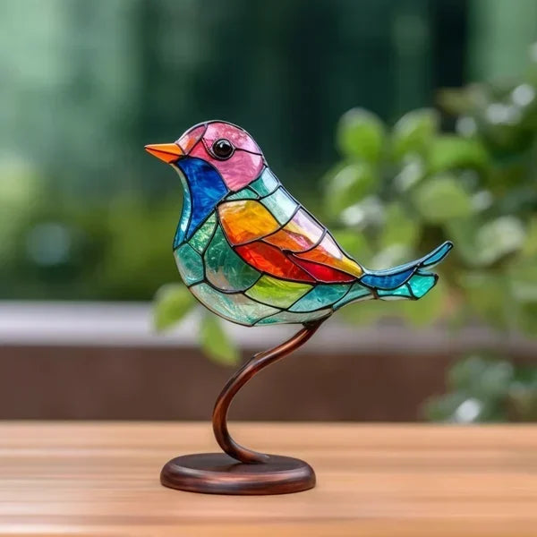 AvianHome -  Vogels in Gekleurd Glas voor een Geraffineerd Interieurontwerp