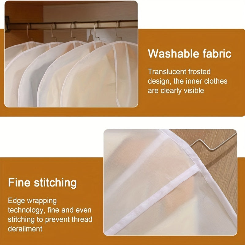 ProtecWear | 10 stuks witte PVC-kledinghoezen – Ademende, doorschijnende stofhoezen voor jassen en pakken