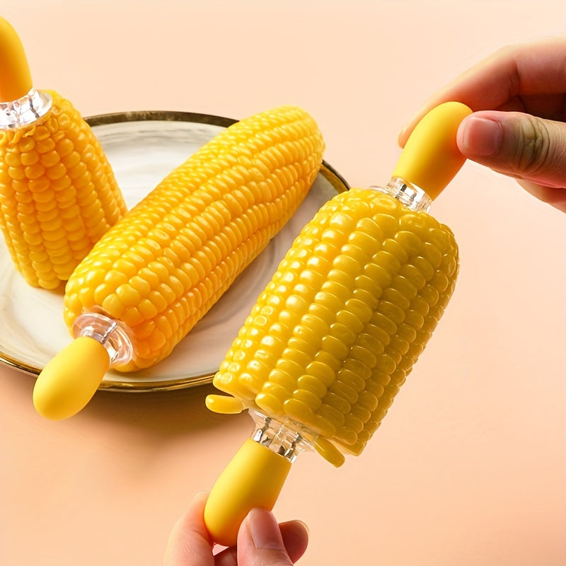 CornGrip | RVS Maïsvork met Ergonomisch Handvat – Duurzame, Voedselveilige BBQ- en Fruitsatépen