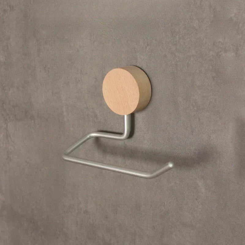 Twyne | Moderne toiletrolhouder – Wandmodel met metalen en houten afwerking