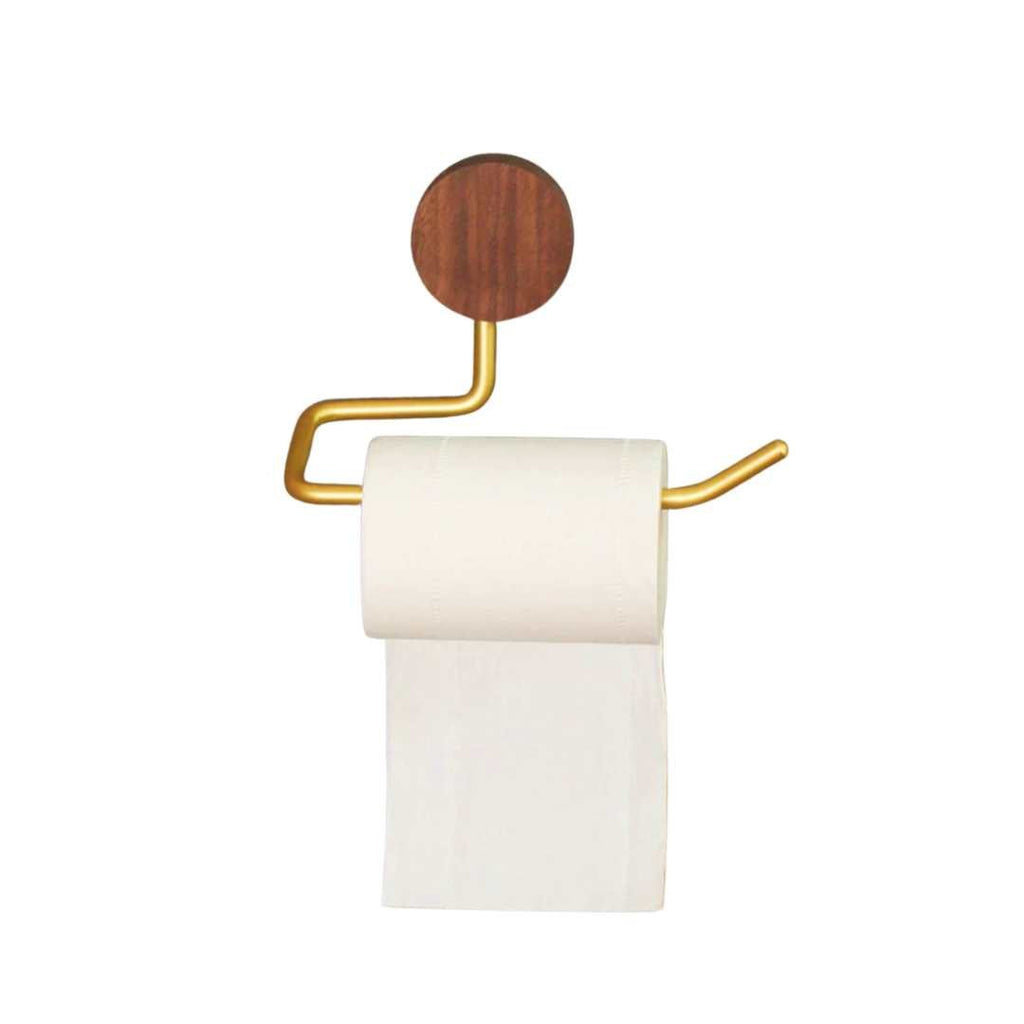 Twyne | Moderne toiletrolhouder – Wandmodel met metalen en houten afwerking