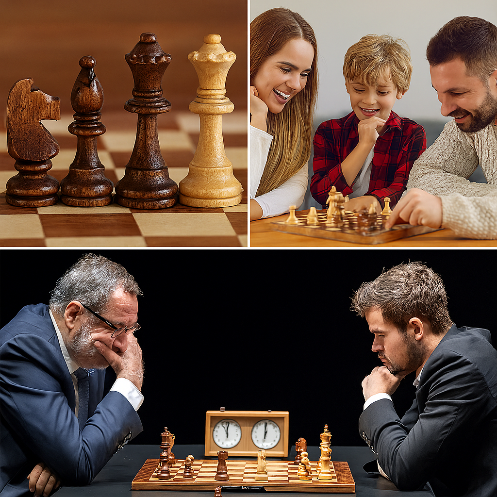 Majestix | Luxe houten schaakspel – Elegant strategiespel voor thuis en op kantoor