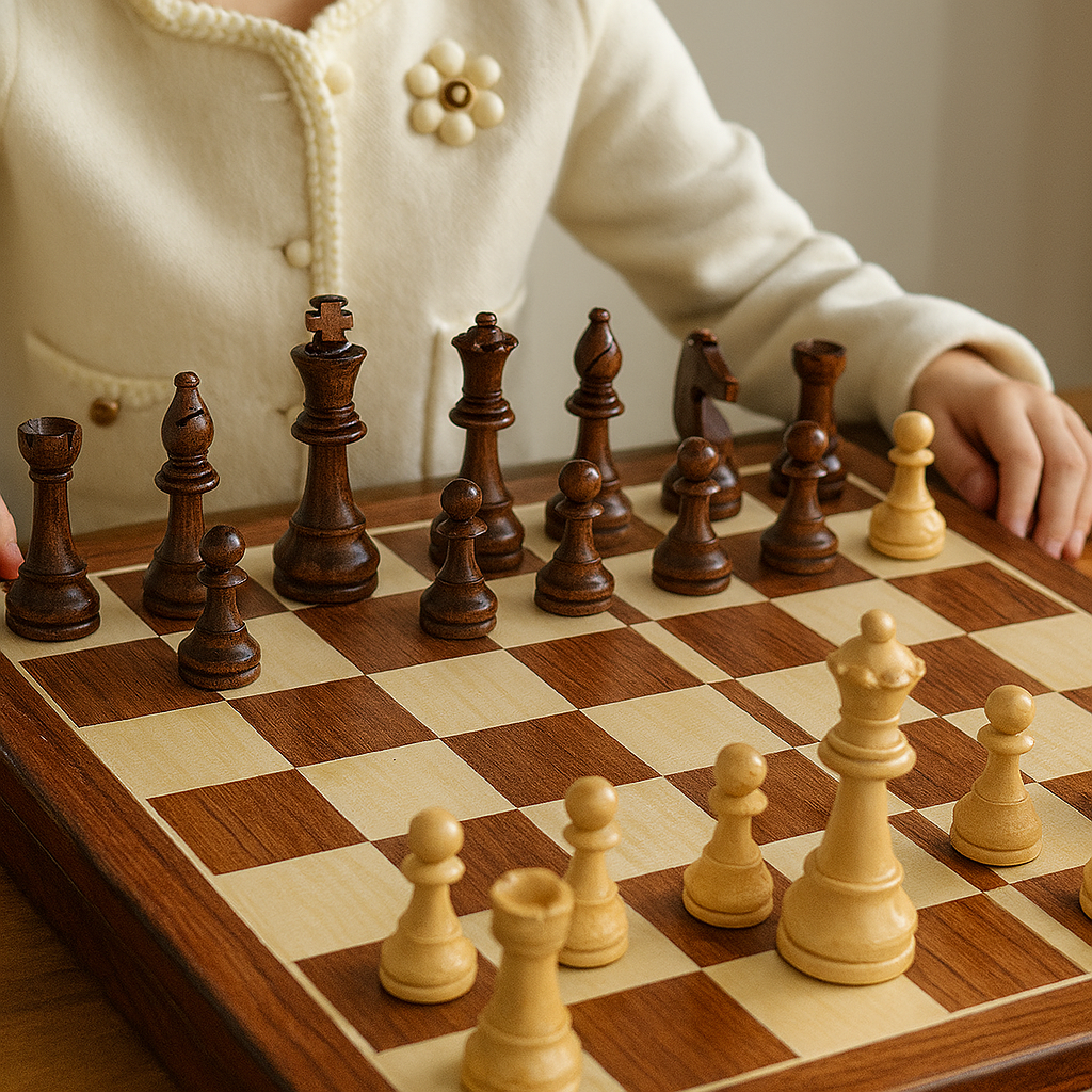 Majestix | Luxe houten schaakspel – Elegant strategiespel voor thuis en op kantoor