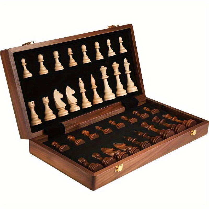 Majestix | Luxe houten schaakspel – Elegant strategiespel voor thuis en op kantoor