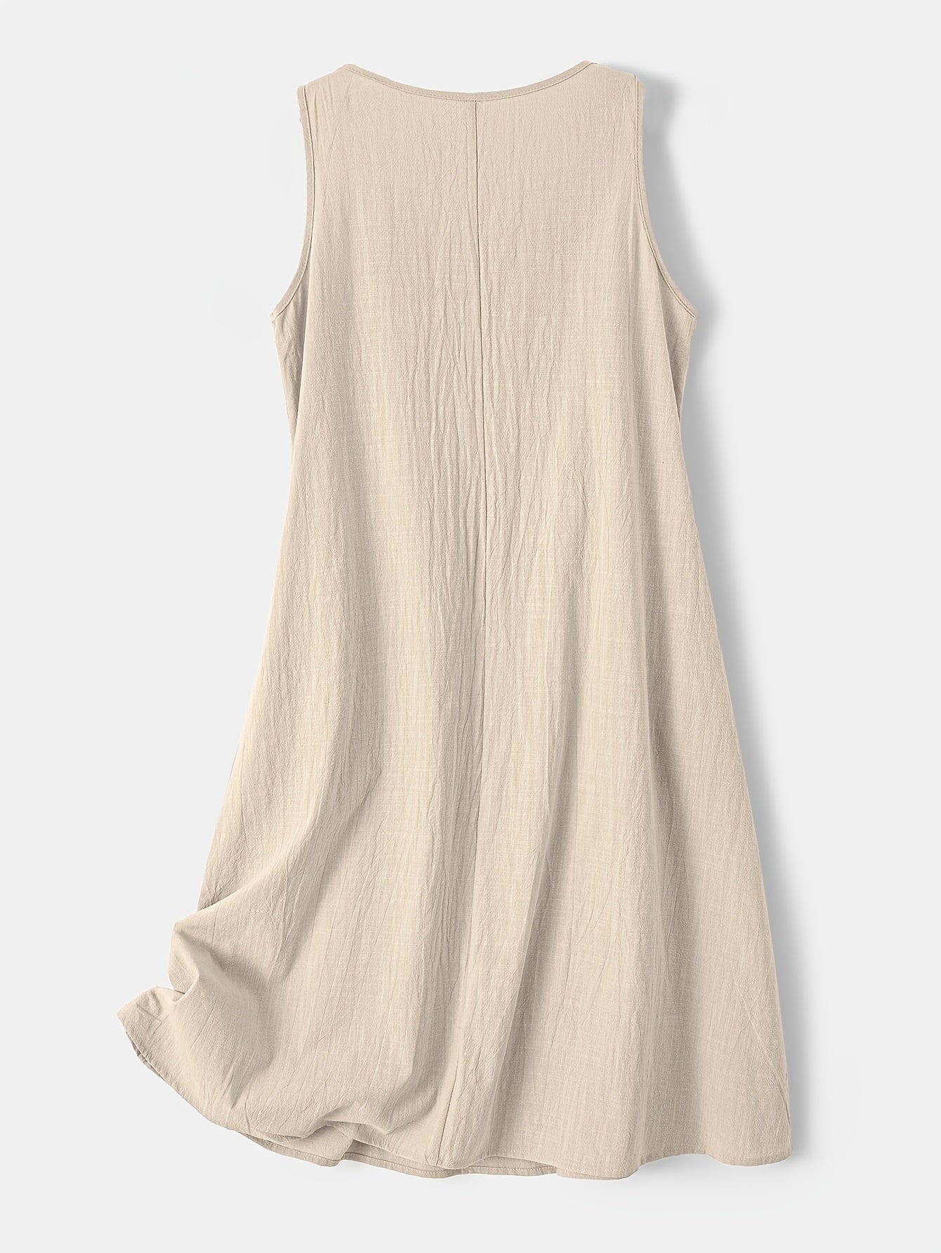 Teyla | Damesjurk met knopen – Effen, vestachtige, loszittende, casual midi-jurk