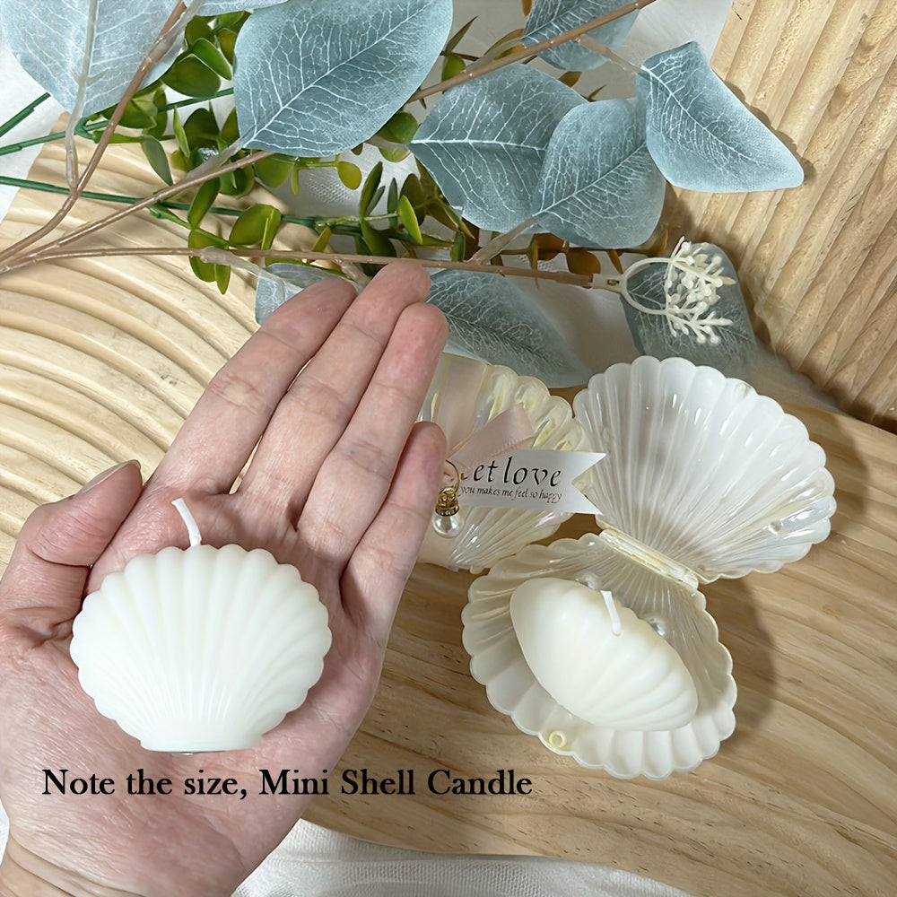 Pearlaura | 10-delige Schelp Sojawas Kaarsenset - Freesia Geurend, Parel & Roze Lint Favors