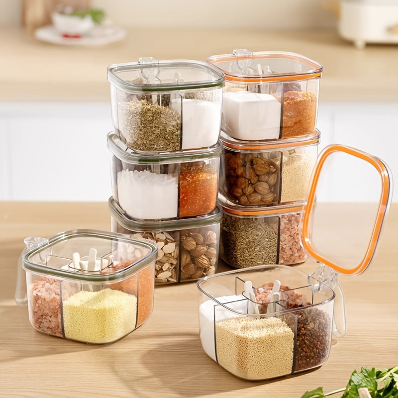 SpiceVault | 4-in-1 kruidenbox – luchtdichte klapdeksel, kruidenorganizer met meerdere compartimenten voor in de keuken