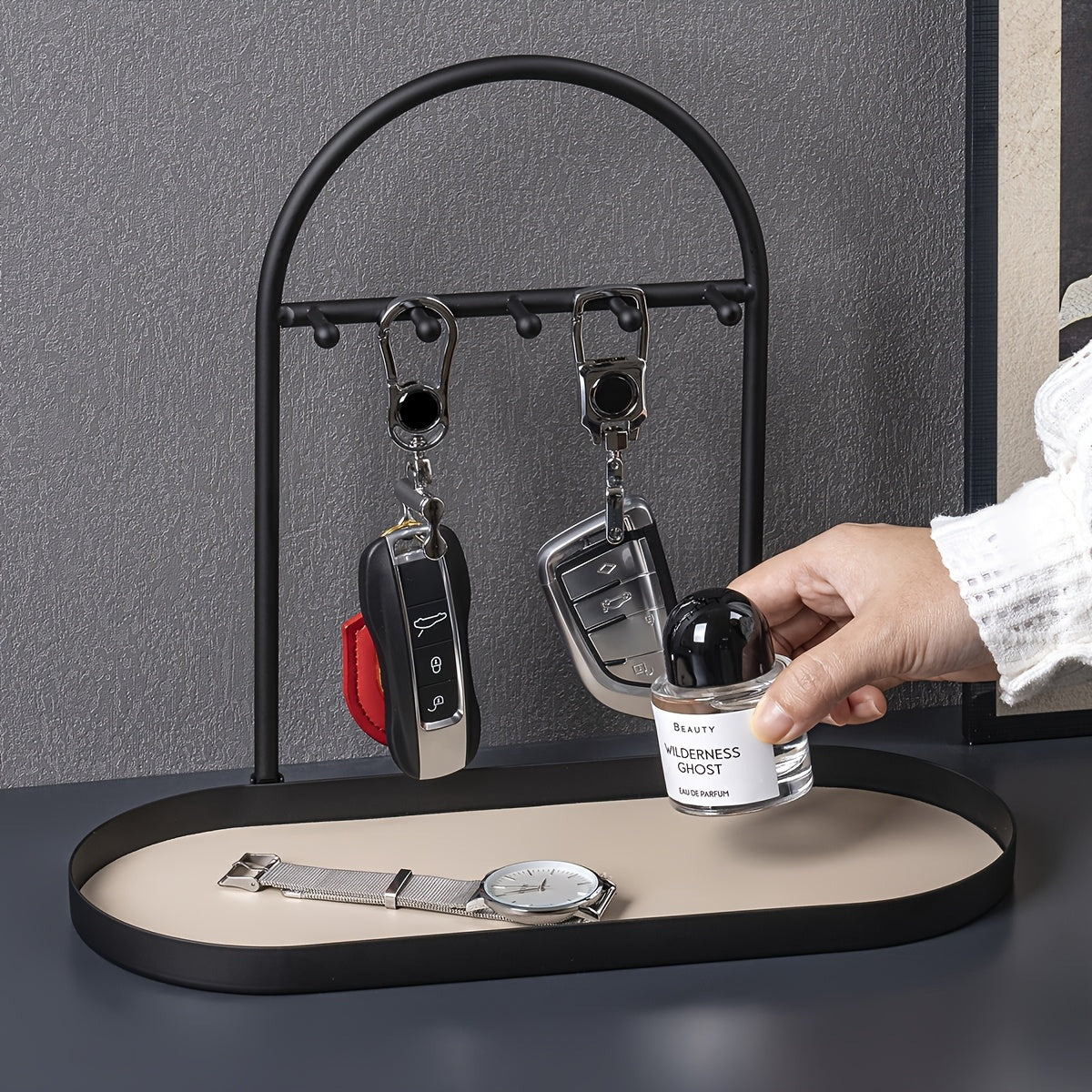 Ovaluxe | Elegant ovaal metalen juwelen- en sleutelbakje - multifunctioneel opbergsysteem voor de ingang en het dressoir