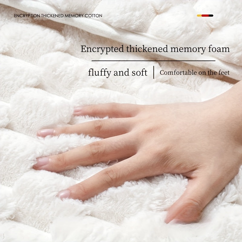 FluffMat | Pluche badmat met lang haar – antislip, traagschuim