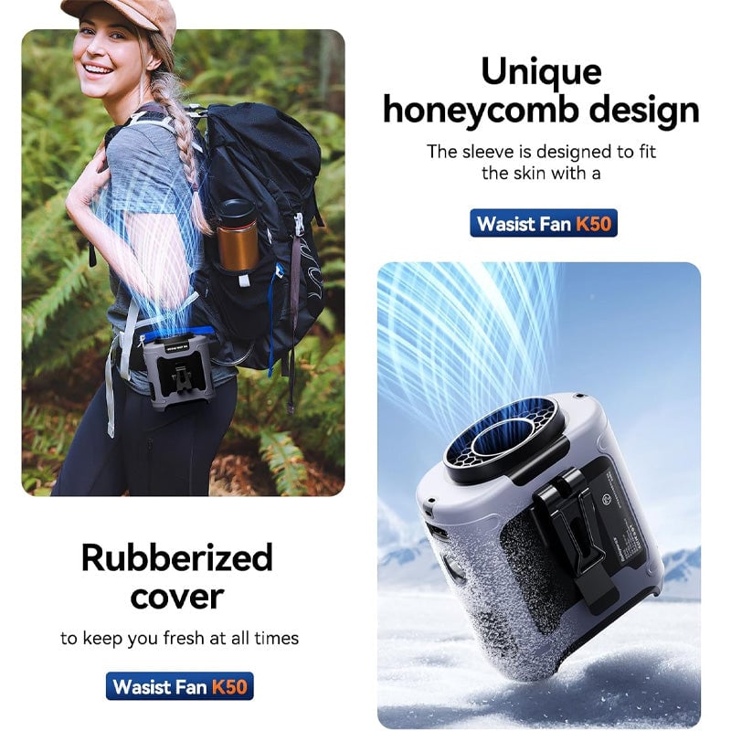 AirBelt | Oplaadbare ventilator met heupclip – Draagbare, handsfree persoonlijke ventilator