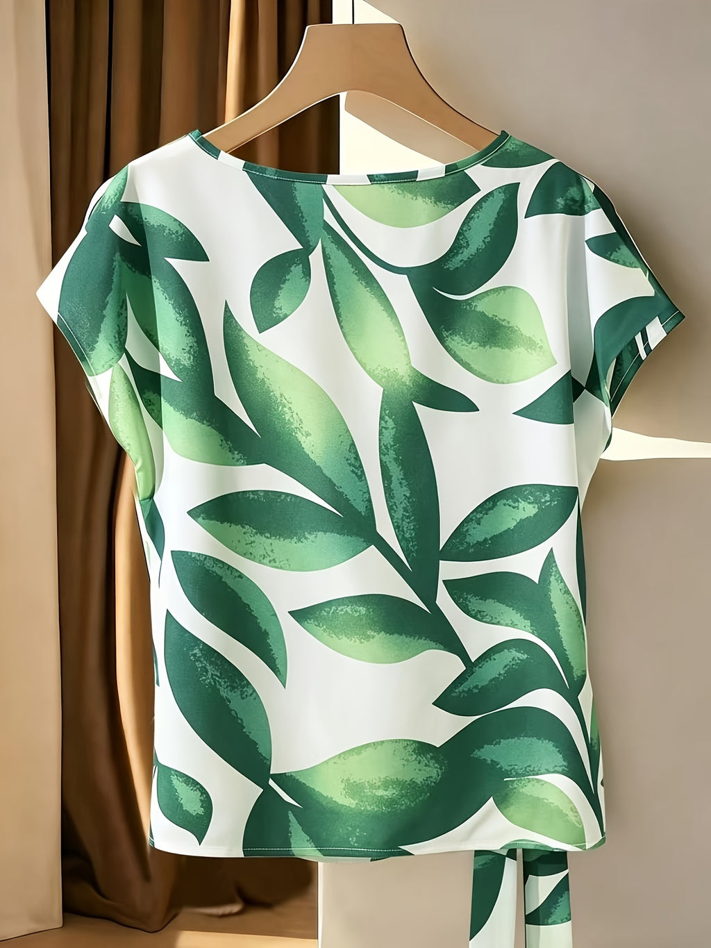 Mirell | Casual-elegante damestop – Blouse met print, ronde hals en lange mouwen
