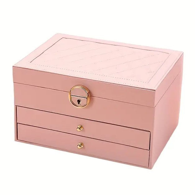 EleganceBox | Sieradendoos van leer met meerdere lagen - Elegante opslag & organisator voor ringen, kettingen, oorbellen