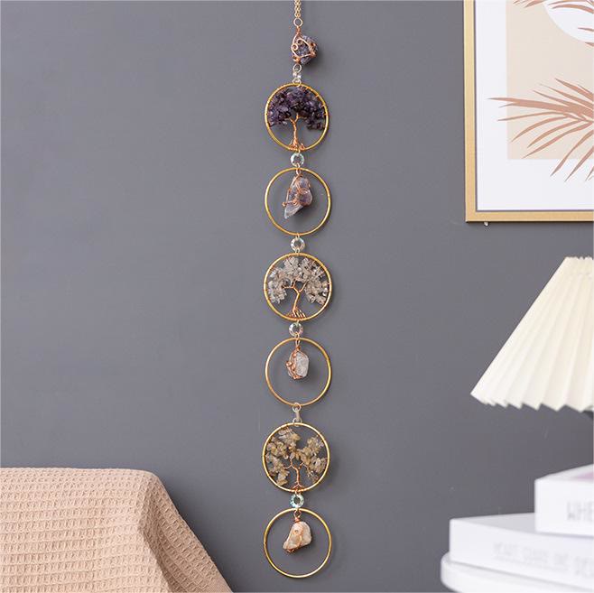 LifeGems | Kristallen Levensboom Wanddecoratie, 6 Ringen, Huisornament