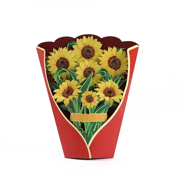 BudBoom | 3D Pop Up Bloemen Wenskaart - Plastic Bloemen Verrassing Cadeaukaart