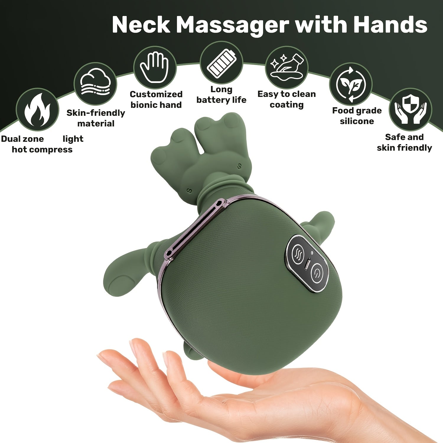 Relaxio | Gesimuleerde menselijke nek- en schoudermassageapparaat — Diepe kneedmassage