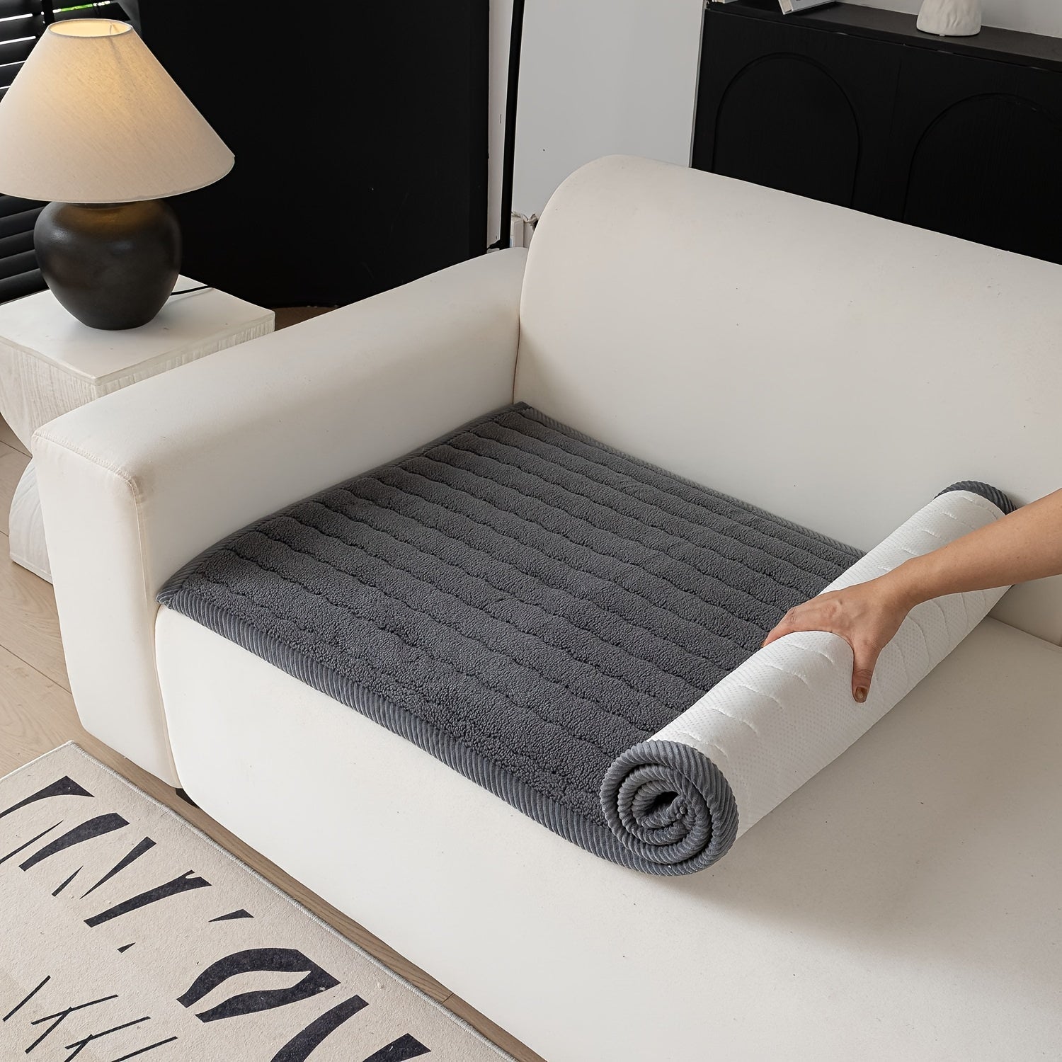 SnugWrap | Slipvaste Sofa Overtrek van Dik Pluche - Machinewasbaar, Huisdiervriendelijke Bankbeschermer voor de Woonkamer