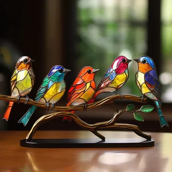 AvianHome -  Vogels in Gekleurd Glas voor een Geraffineerd Interieurontwerp