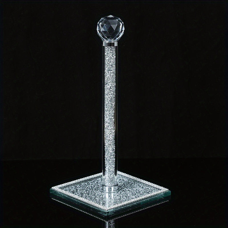 CrystalGrip | Sprankelende kristallen keukenrolhouder – Elegante papieren handdoekhouder voor aanrechtbladen
