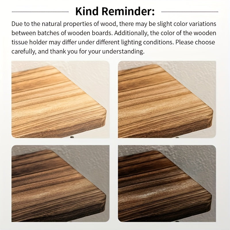 TissueLedge | Houten verticale servettenhouder - Compacte organisator voor keuken en badkamer