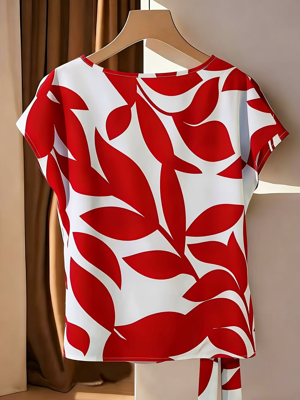 Mirell | Casual-elegante damestop – Blouse met print, ronde hals en lange mouwen