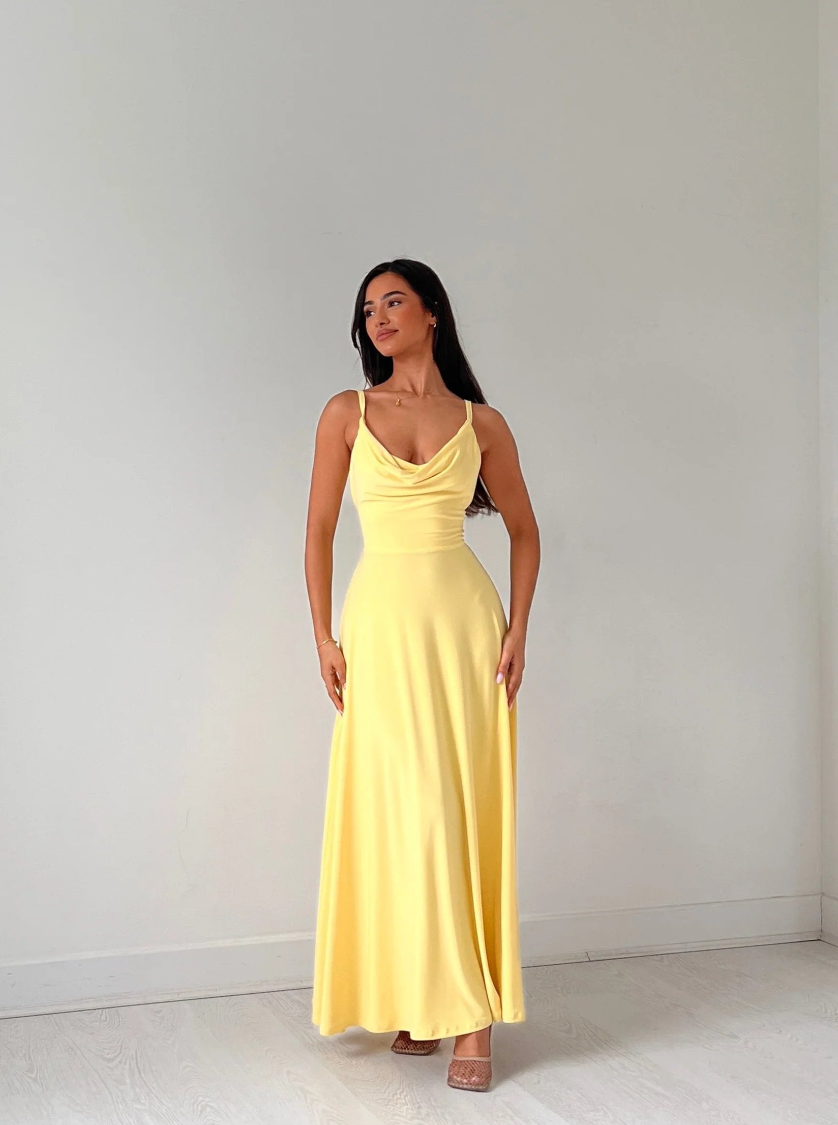 Giselle | Gedrapeerde maxi-jurk voor dames – elegante geplooide bodycon avondjurk