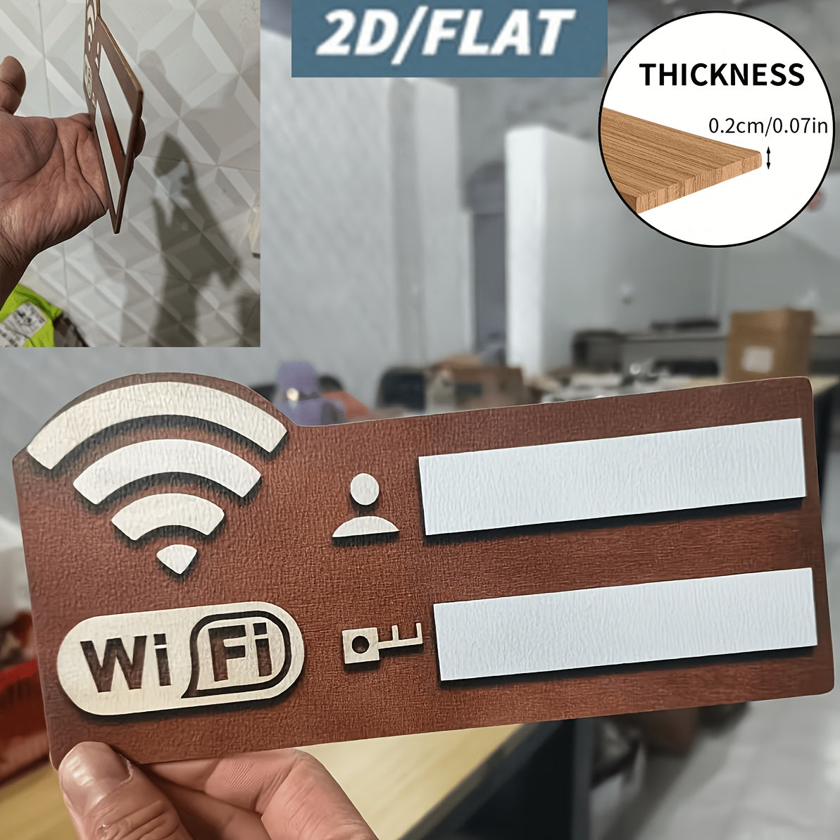 RouterSign | Houten Vintage WiFi Netwerk Wachtwoord Bord – 2D Platte Router Informatiebord