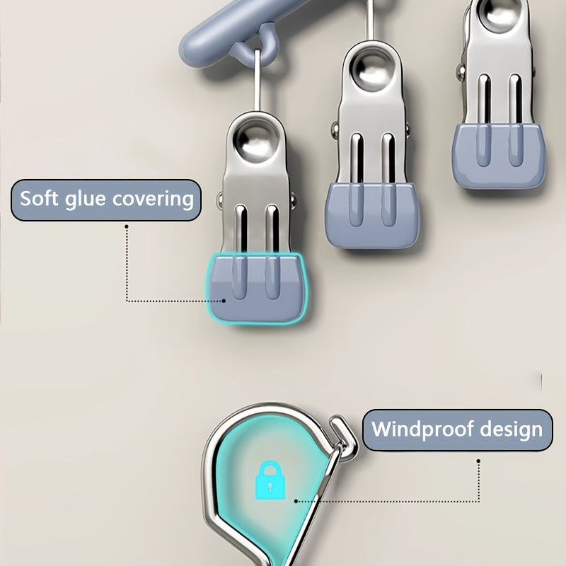 ClipCore | 3 roestvrijstalen wasknijpers + 10 mini-grijpclips – Duurzame, antislip hangers