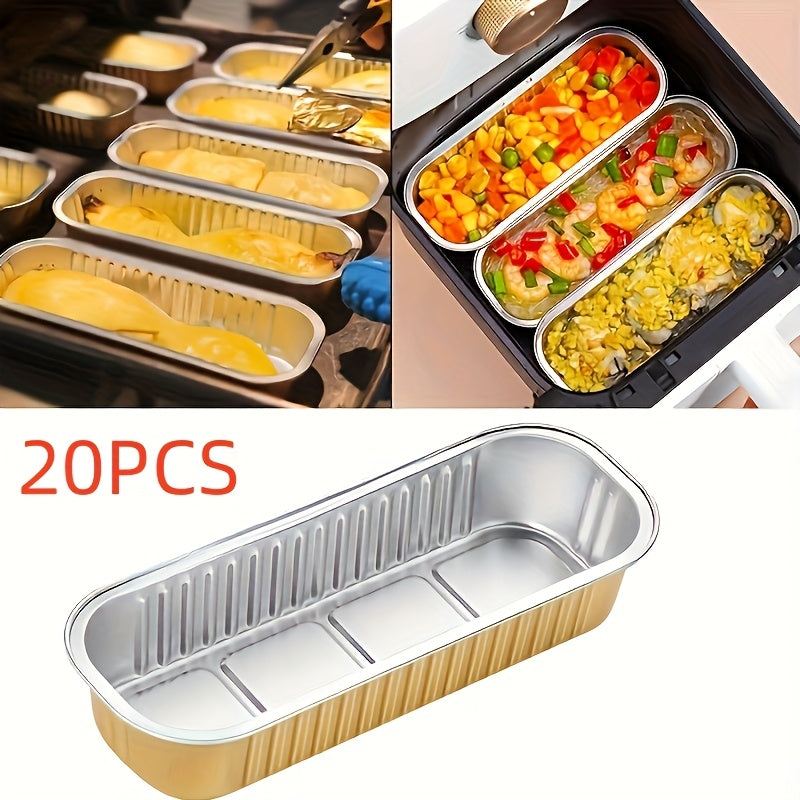 FoilFlex | 20 stuks antiaanbak aluminiumfolie bakjes – hittebestendig, herbruikbaar, rechthoekig