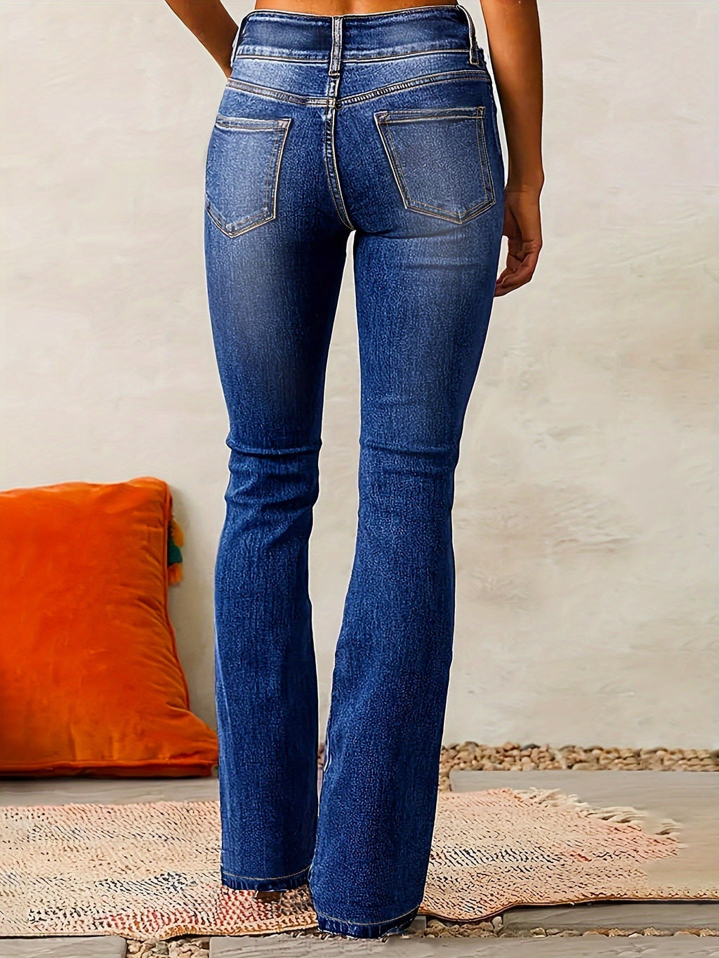 Calista | Dames Slim Fit Flare Jeans – High-Waist Stretch Denim, Elegante Wijde Broek