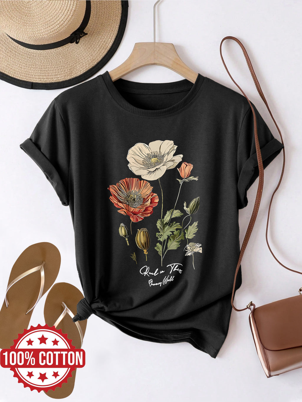 Jovie | Casual T-shirt met bloemenprint voor dames – Lichtgewicht zomertop met korte mouwen
