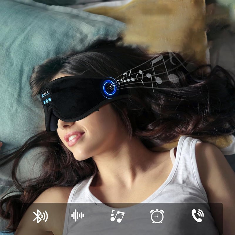 SleepTune | Bluetooth Muziek Slaapmasker – Zacht Geheugenschuim, Lichtdicht
