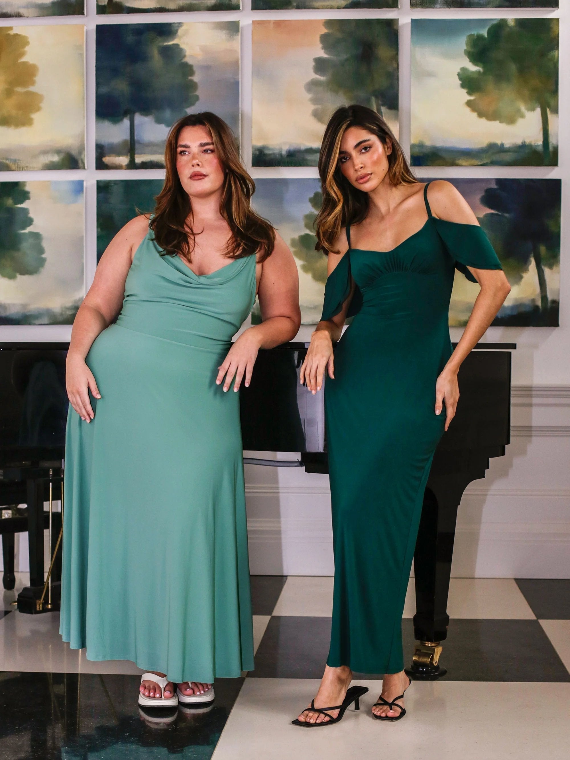 Giselle | Gedrapeerde maxi-jurk voor dames – elegante geplooide bodycon avondjurk