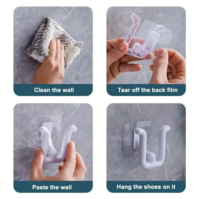 StickStep | 4 stuks kleurrijke zelfklevende rekken voor pantoffels en schoenen