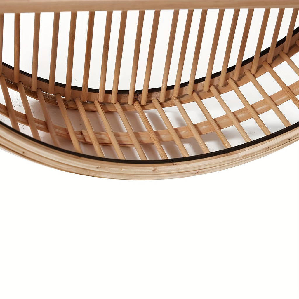 VibeNook | Boho handgemaakte bamboe wandplanken - Zwevende ronde plank