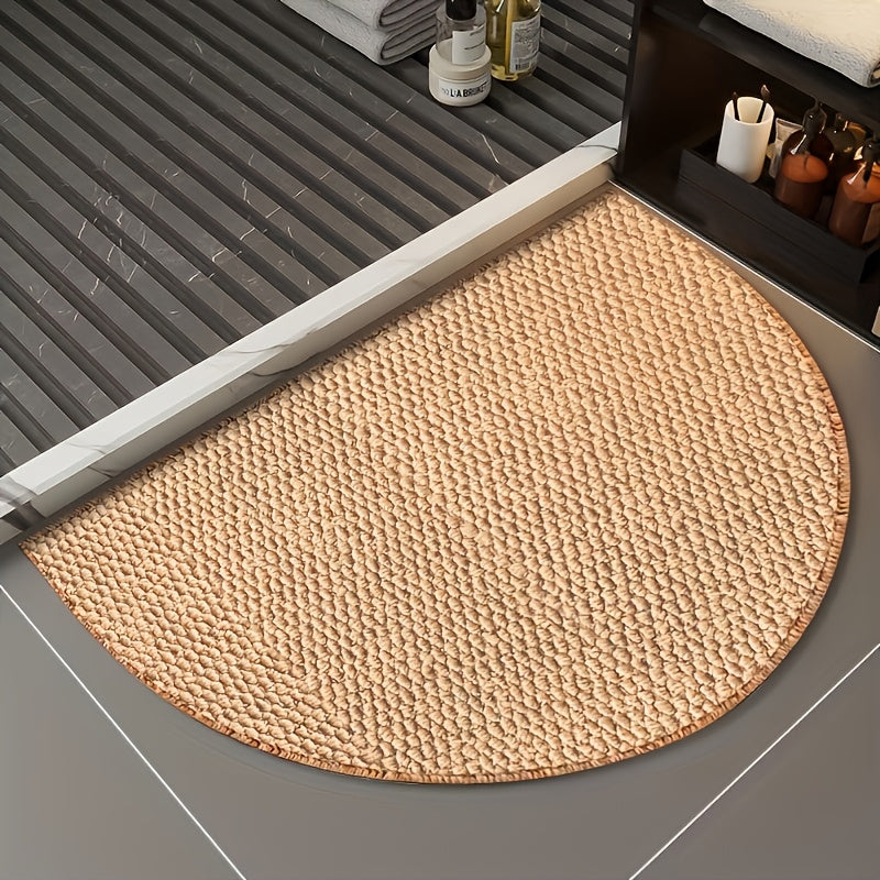 SabiStep | Wabi-Sabi Antislip Halfronde Badmat – Boho Stijl Vloerkleed, Huismat voor Binnen & Buite