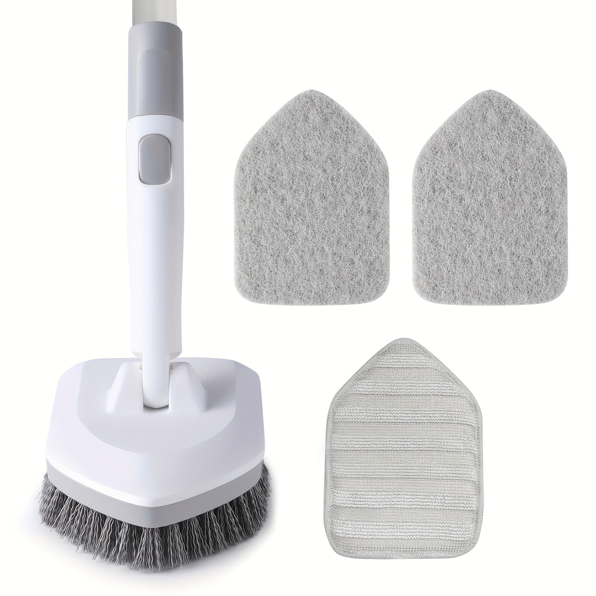 MightyBrush | 3-in-1 uitschuifbare bad- en tegelschrobborstel – 127 cm lange steel, badkamer-, bad-, vloer- en toiletreiniger