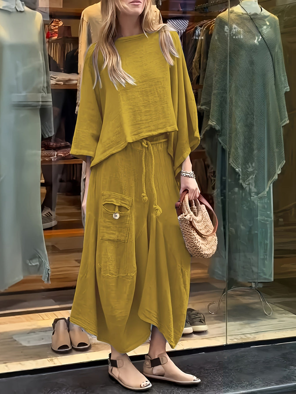 Lyrissea | Dames 2-Delige Top & Rok Set – Losse Casual Versleten Outfit, Zomerse Mode