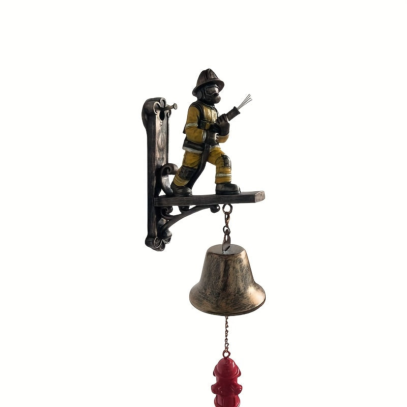 BlazeBell | Brandweerman-deurbel met reddingsfiguur en alarmgeluid, stevig kunststof